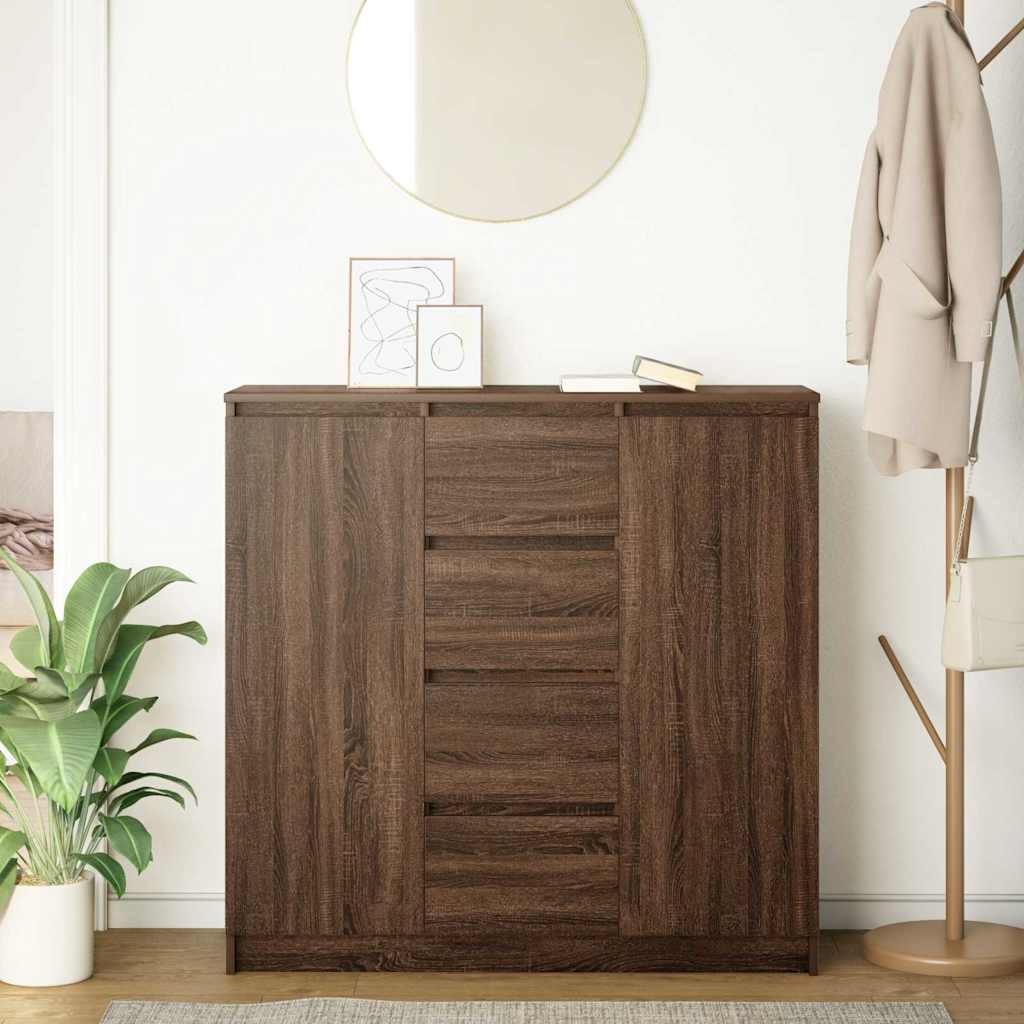 Συρταριέρα με Συρτάρια καφέ δρυς 100,5x35x98,5 εκ. Επεξ. Ξύλο - Pakobazaar