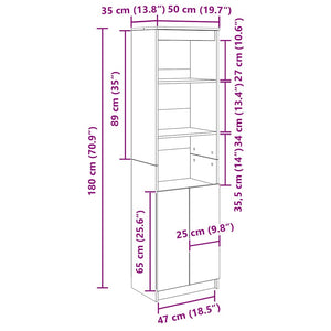 Ντουλάπα Καπνιστή δρυς 50x35x180 εκ. από Επεξεργασμένο Ξύλο