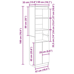 Ντουλάπι Τεχνίτης Δρυς 50x35x180 εκ. από Επεξεργασμένο Ξύλο - Pakobazaar