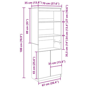 Ντουλάπα Καπνιστή Δρυς 70x35x180 εκ. από Επεξεργασμένο Ξύλο