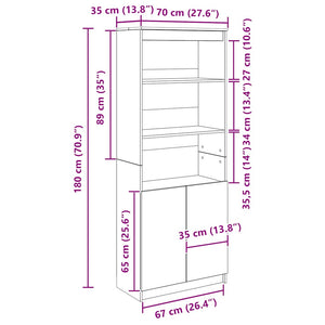 Ντουλάπι Γκρι Sonoma 70x35x180 εκ. από Επεξεργασμένο Ξύλο