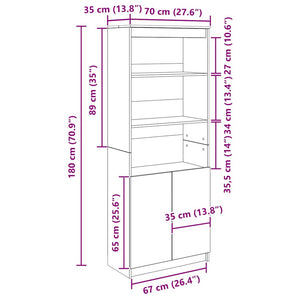 Ντουλάπι Παλαιωμένο ξύλο 70x35x180 εκ. από Επεξεργασμένο Ξύλο - Pakobazaar