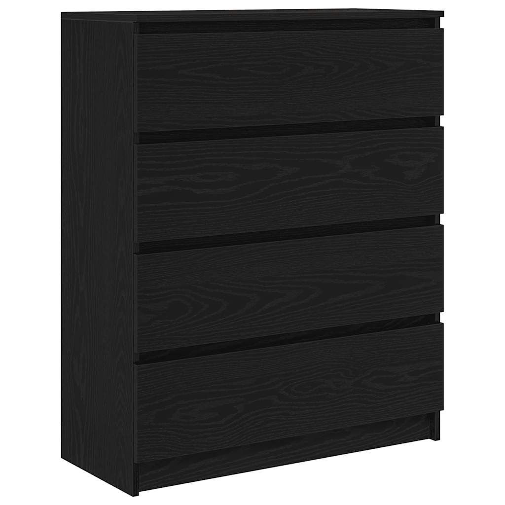 Sideboard Μαύρη βελανιδιά 80x35x99 cm Κατασκευασμένο ξύλο - Pakobazaar