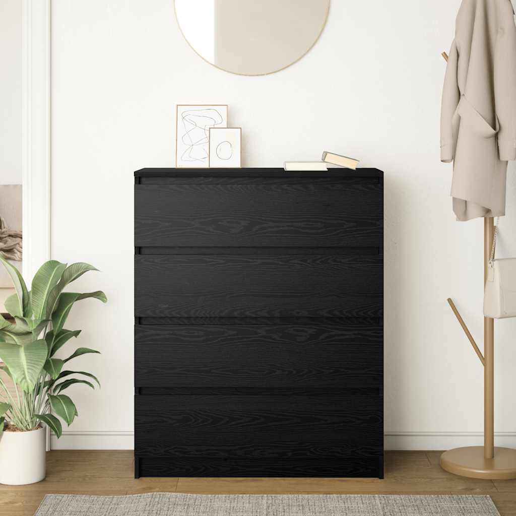 Sideboard Μαύρη βελανιδιά 80x35x99 cm Κατασκευασμένο ξύλο - Pakobazaar