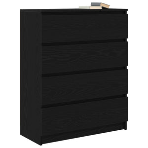 Sideboard Μαύρη βελανιδιά 80x35x99 cm Κατασκευασμένο ξύλο - Pakobazaar