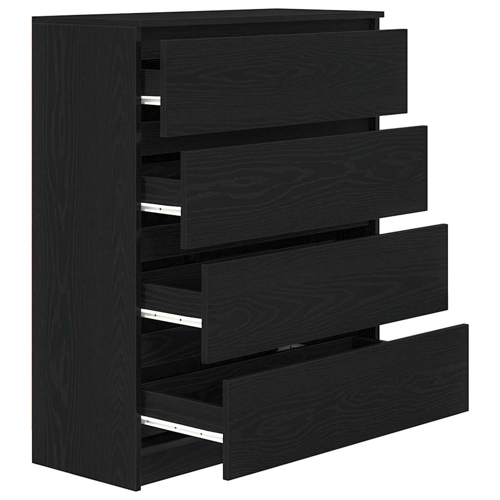 Sideboard Μαύρη βελανιδιά 80x35x99 cm Κατασκευασμένο ξύλο - Pakobazaar