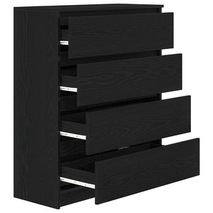 Sideboard Μαύρη βελανιδιά 80x35x99 cm Κατασκευασμένο ξύλο - Pakobazaar