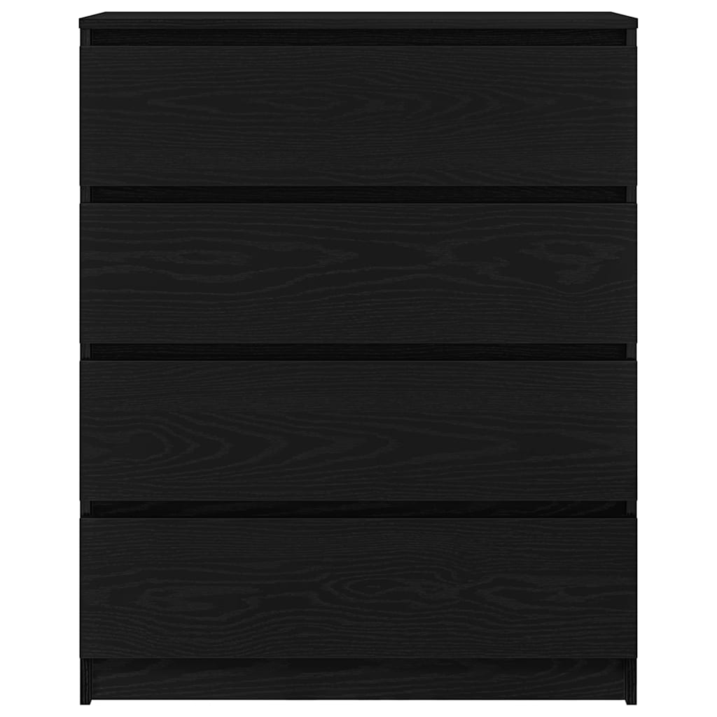 Sideboard Μαύρη βελανιδιά 80x35x99 cm Κατασκευασμένο ξύλο - Pakobazaar