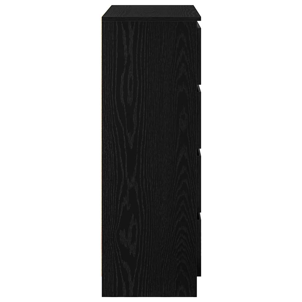 Sideboard Μαύρη βελανιδιά 80x35x99 cm Κατασκευασμένο ξύλο - Pakobazaar