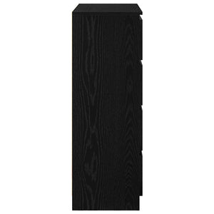 Sideboard Μαύρη βελανιδιά 80x35x99 cm Κατασκευασμένο ξύλο - Pakobazaar
