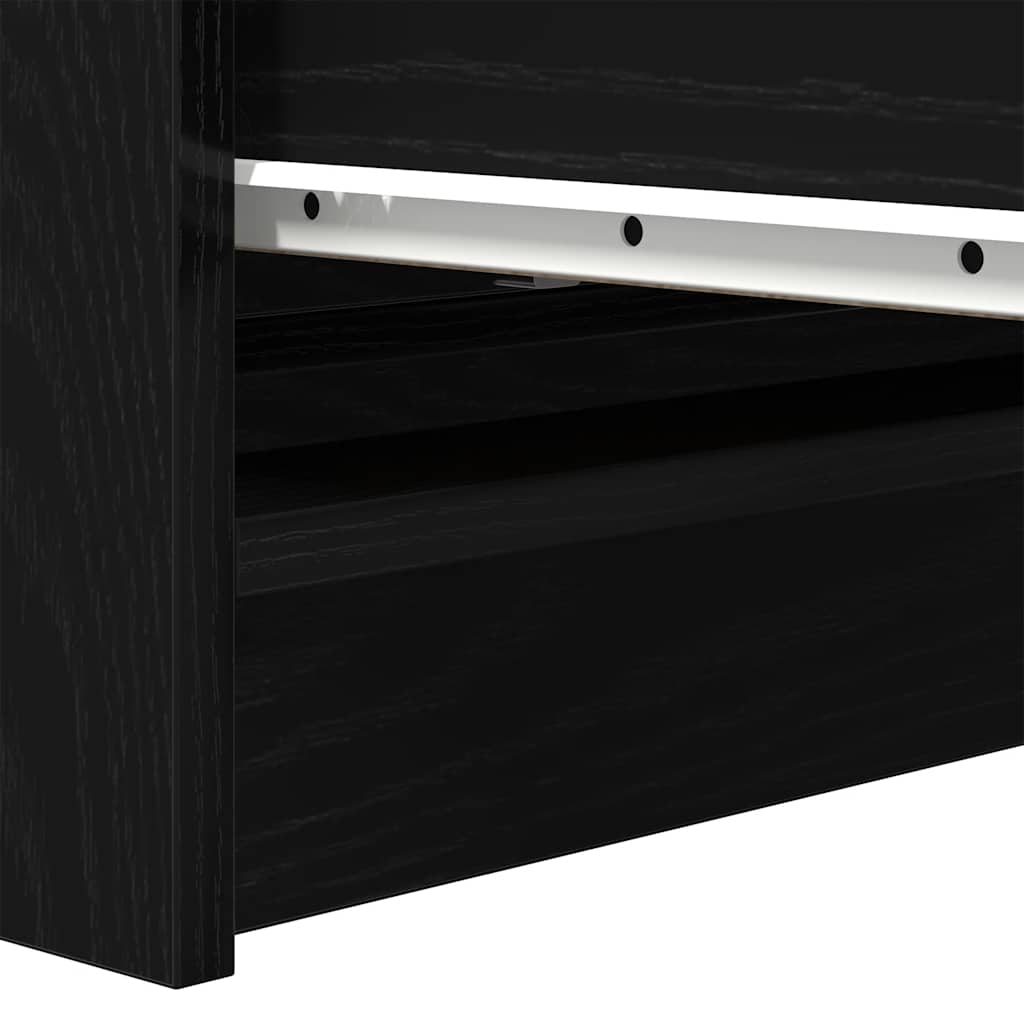Sideboard Μαύρη βελανιδιά 80x35x99 cm Κατασκευασμένο ξύλο - Pakobazaar