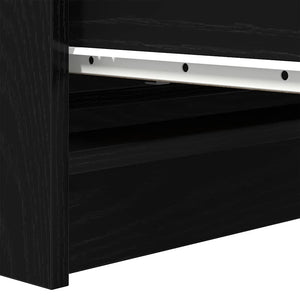 Sideboard Μαύρη βελανιδιά 80x35x99 cm Κατασκευασμένο ξύλο - Pakobazaar