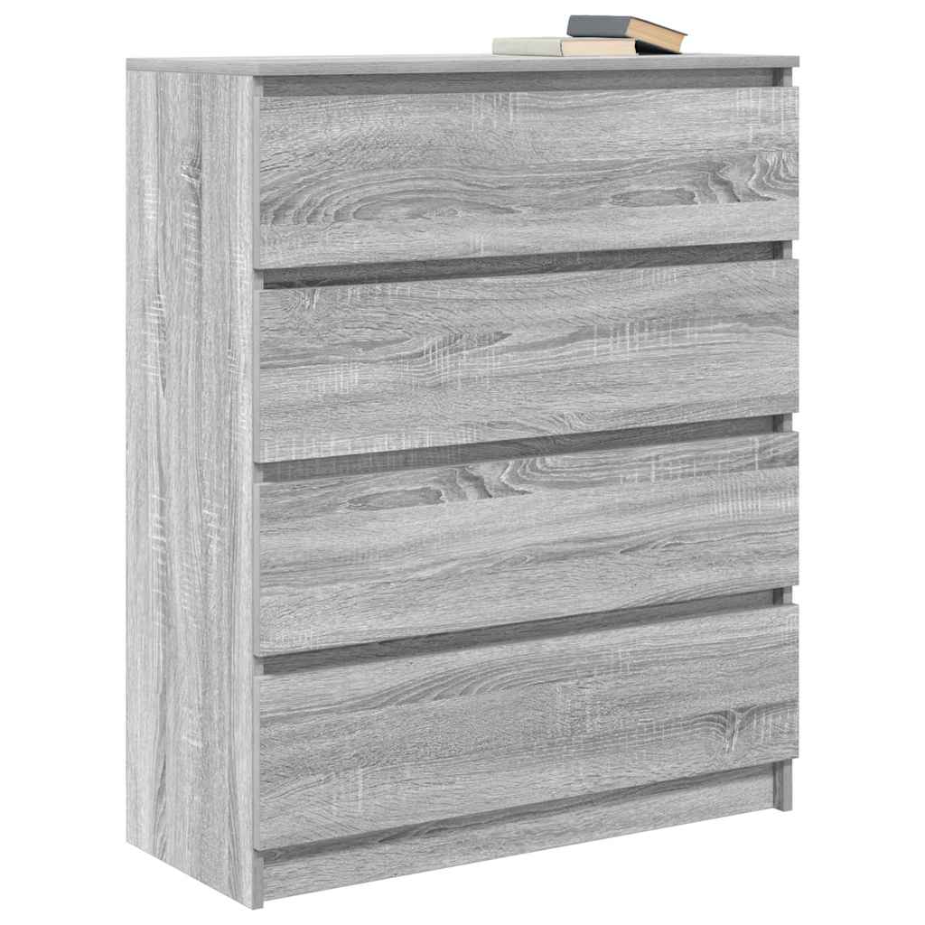 Sideboard Grey Sonoma 80x35x99 cm Ξύλινο μηχανουργικό ξύλο