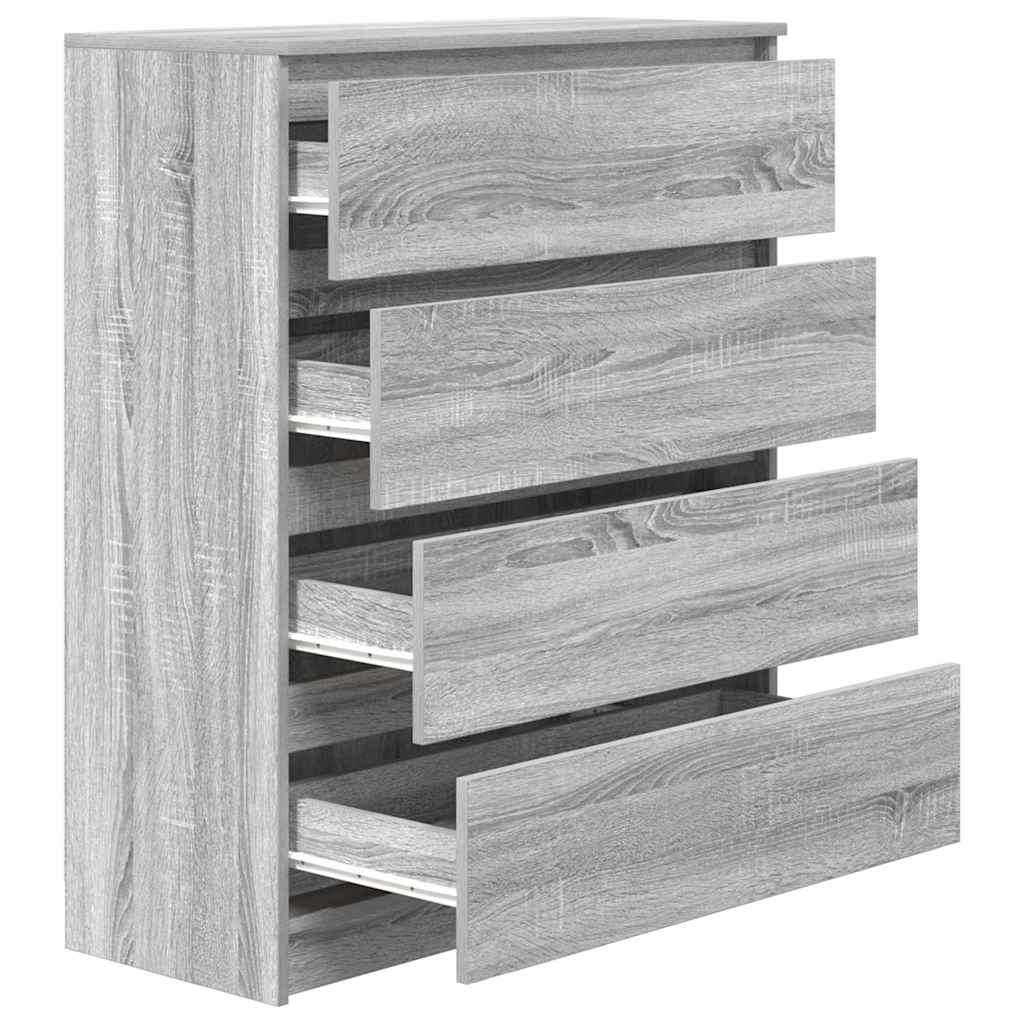 Sideboard Grey Sonoma 80x35x99 cm Ξύλινο μηχανουργικό ξύλο