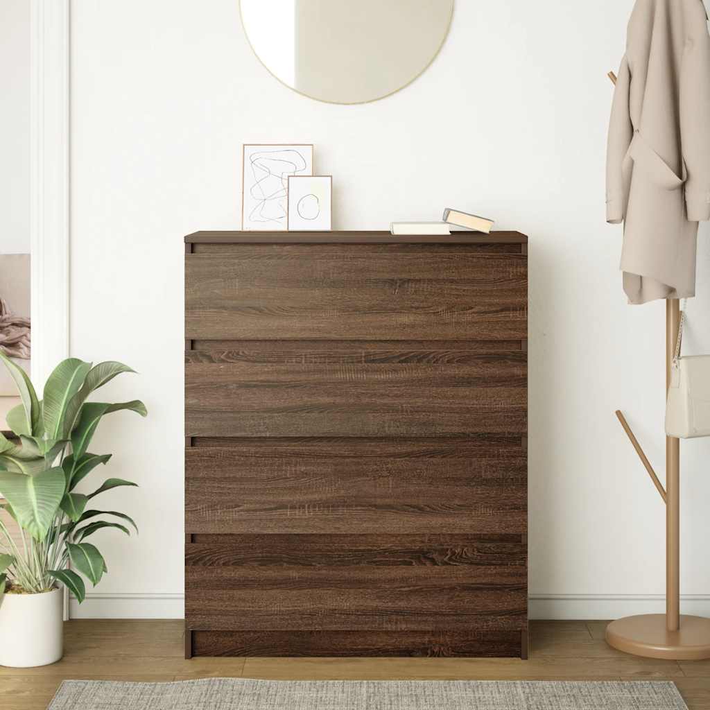 Sideboard καφέ δρυς 80x35x99 cm Ξύλινο μηχανουργικό ξύλο - Pakobazaar