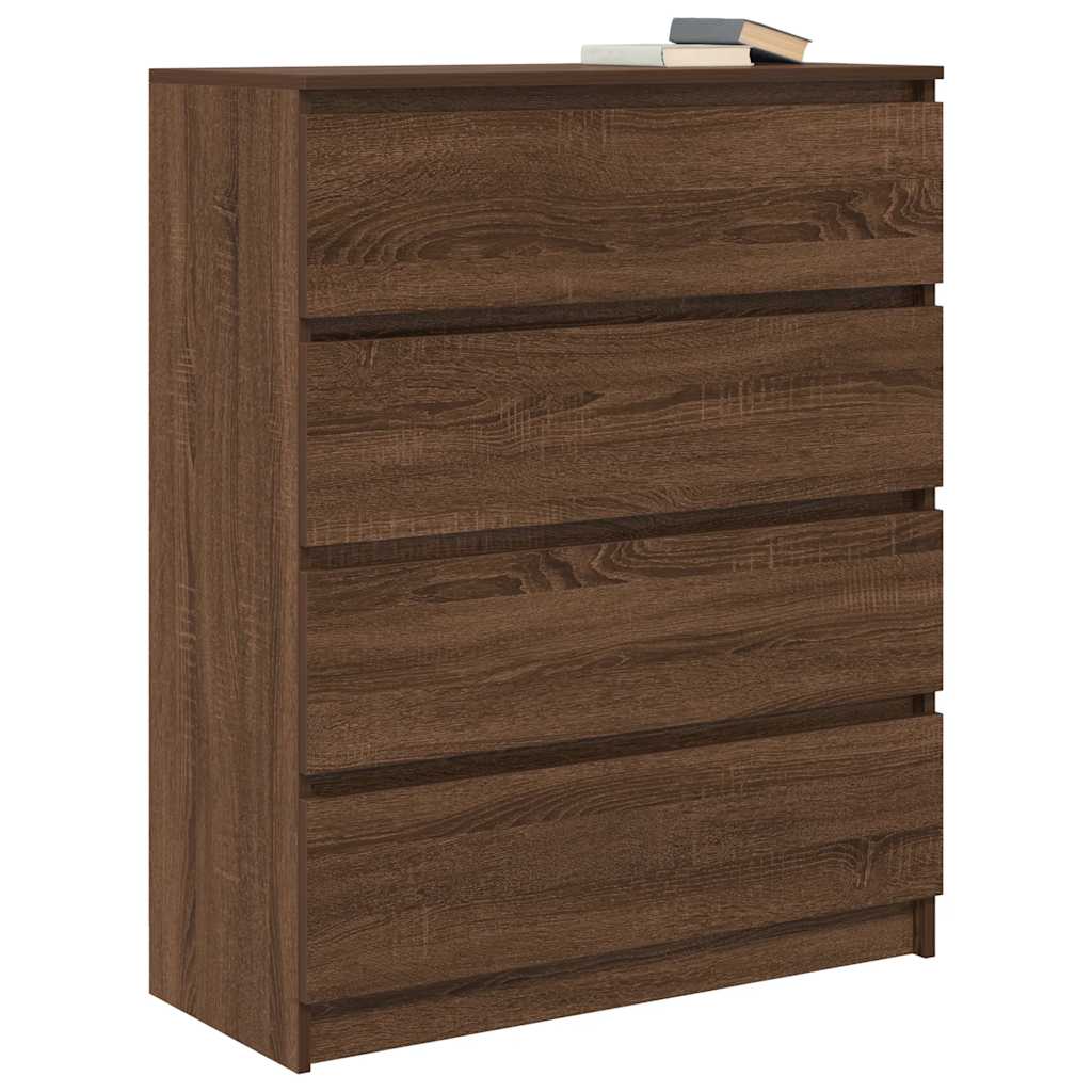 Sideboard καφέ δρυς 80x35x99 cm Ξύλινο μηχανουργικό ξύλο - Pakobazaar