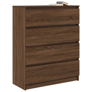 Sideboard καφέ δρυς 80x35x99 cm Ξύλινο μηχανουργικό ξύλο - Pakobazaar