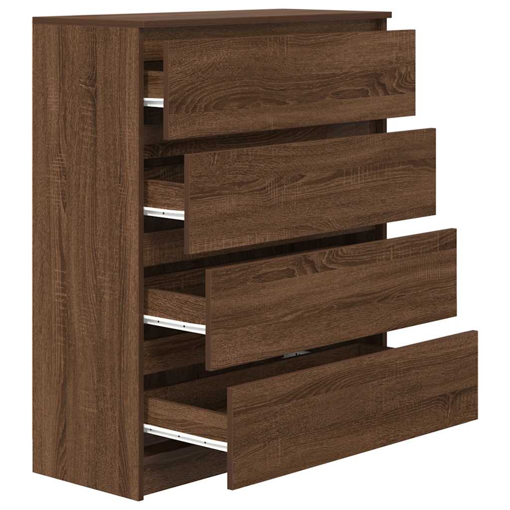 Sideboard καφέ δρυς 80x35x99 cm Ξύλινο μηχανουργικό ξύλο - Pakobazaar
