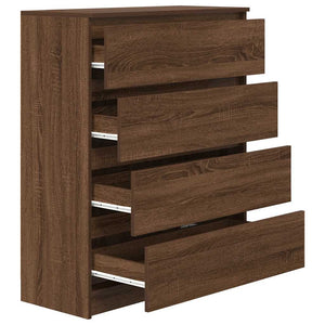 Sideboard καφέ δρυς 80x35x99 cm Ξύλινο μηχανουργικό ξύλο - Pakobazaar