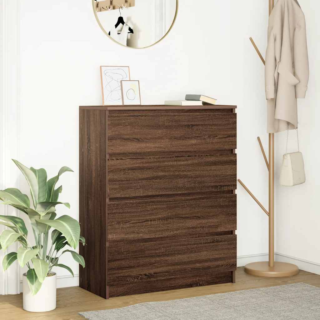 Sideboard καφέ δρυς 80x35x99 cm Ξύλινο μηχανουργικό ξύλο - Pakobazaar