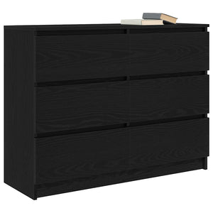Sideboard Μαύρη βελανιδιά 100x35x76 cm Κατασκευασμένο ξύλο