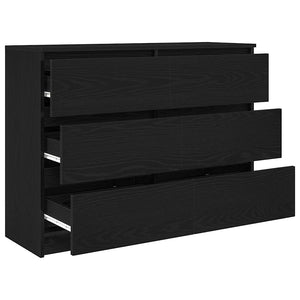 Sideboard Μαύρη βελανιδιά 100x35x76 cm Κατασκευασμένο ξύλο