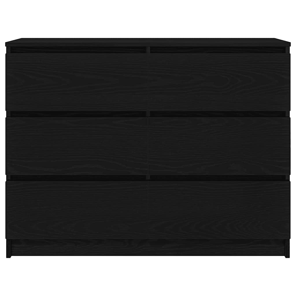 Sideboard Μαύρη βελανιδιά 100x35x76 cm Κατασκευασμένο ξύλο