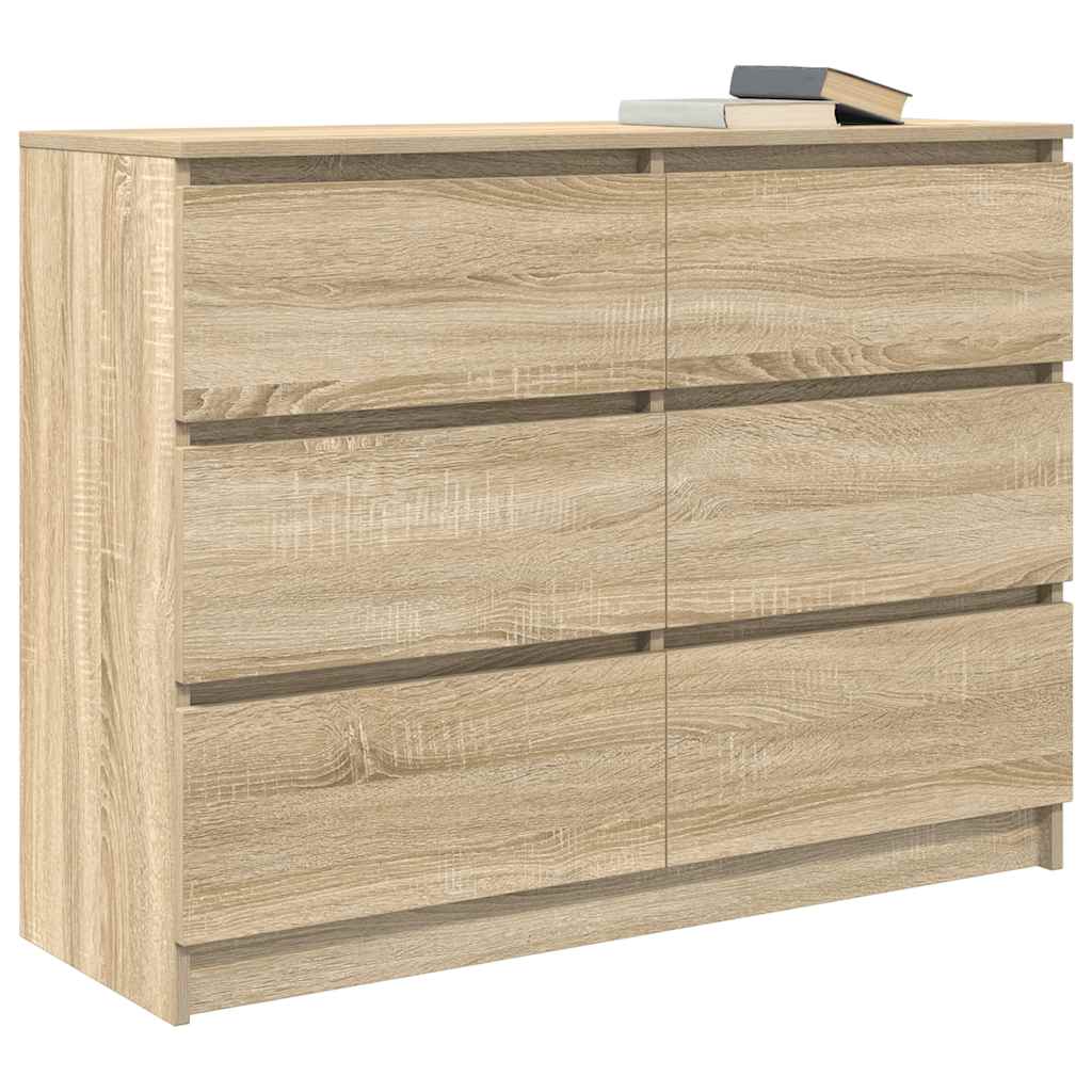 Sideboard Sonoma Oak 100x35x76 cm Κατασκευασμένο ξύλο - Pakobazaar