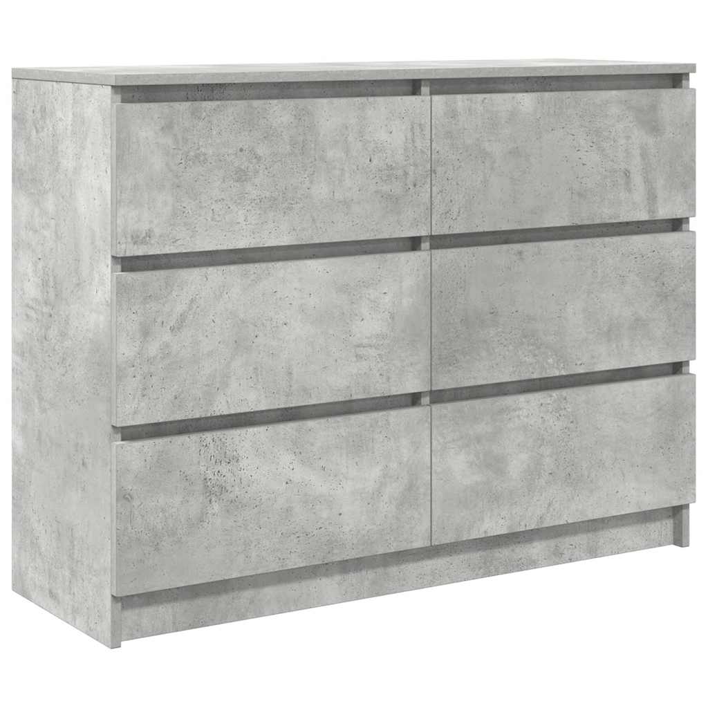 Sideboard Μπετόν Γκρι 100x35x76 cm Κατασκευασμένο ξύλο
