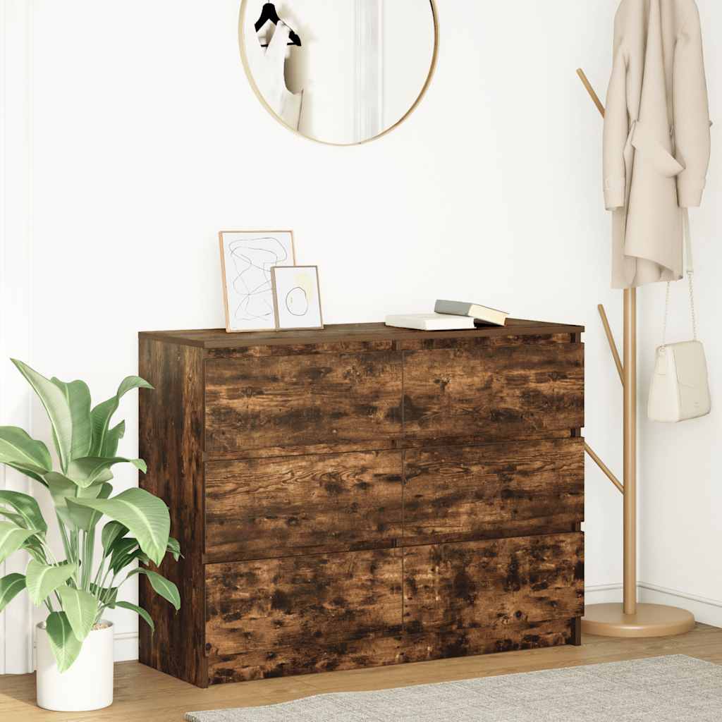 Sideboard Καπνιστή δρυς 100x35x76 cm Κατασκευασμένο ξύλο - Pakobazaar