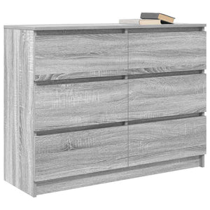 Sideboard Γκρι Sonoma 100x35x76 cm Ξύλινο μηχανουργικό ξύλο