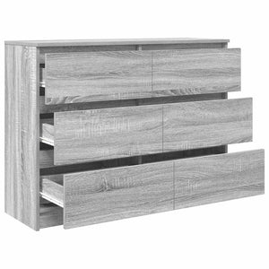 Sideboard Γκρι Sonoma 100x35x76 cm Ξύλινο μηχανουργικό ξύλο