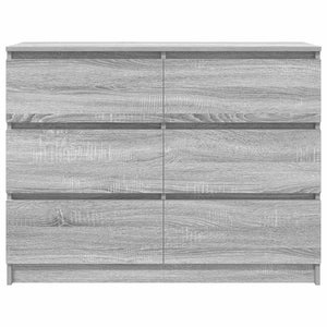 Sideboard Γκρι Sonoma 100x35x76 cm Ξύλινο μηχανουργικό ξύλο