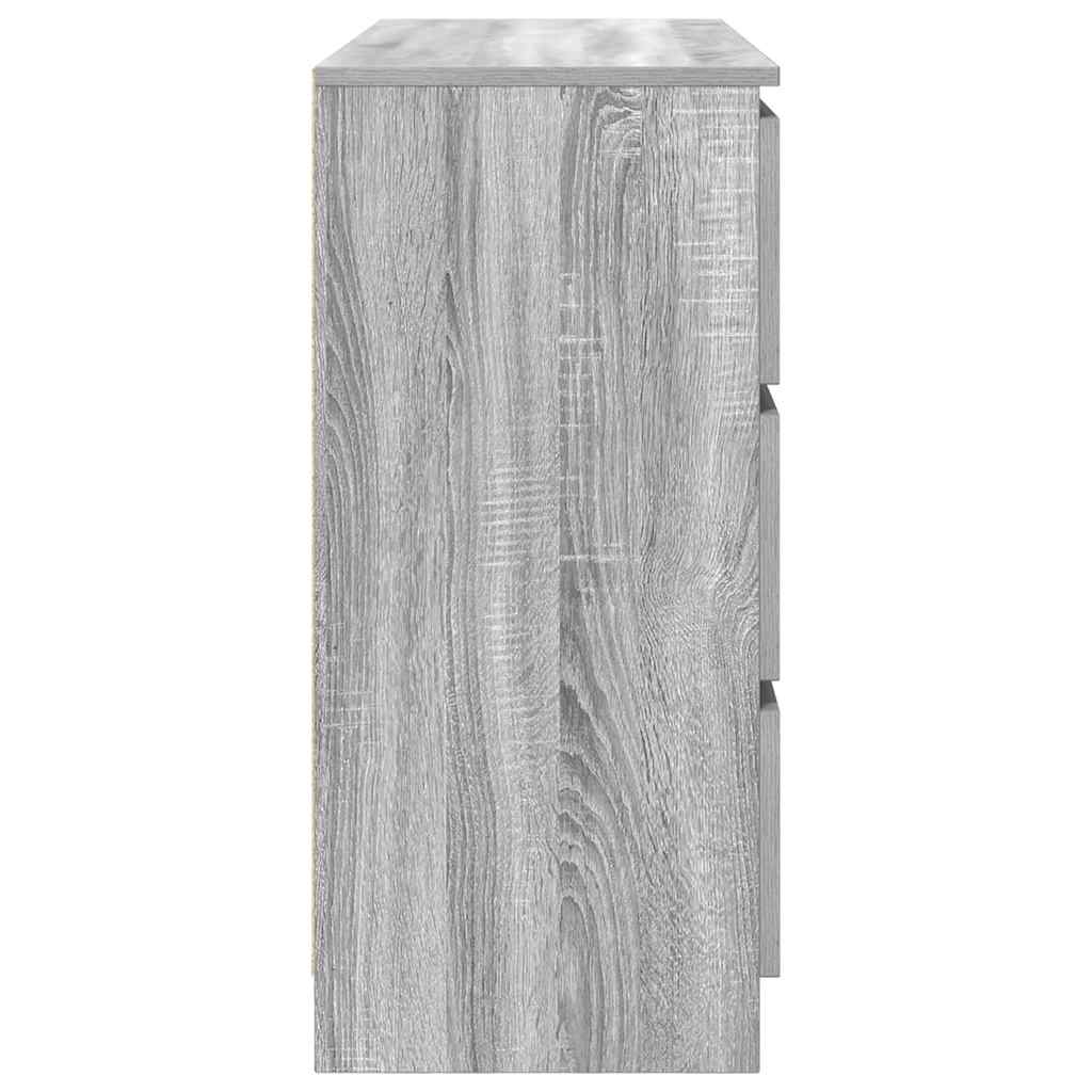 Sideboard Γκρι Sonoma 100x35x76 cm Ξύλινο μηχανουργικό ξύλο