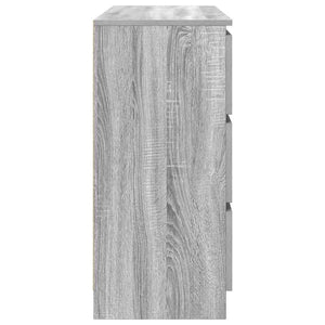 Sideboard Γκρι Sonoma 100x35x76 cm Ξύλινο μηχανουργικό ξύλο