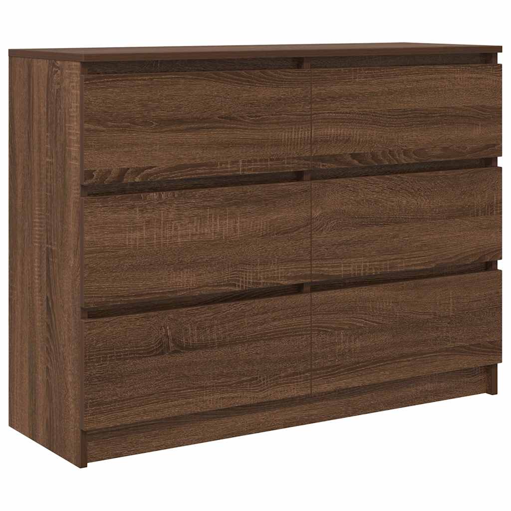 Sideboard καφέ δρυς 100x35x76 cm Κατασκευασμένο ξύλο