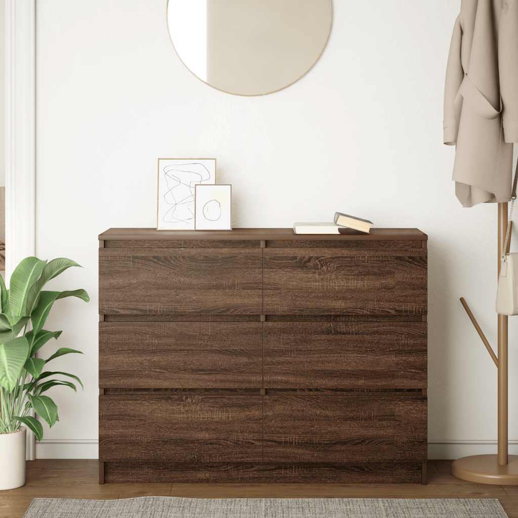 Sideboard καφέ δρυς 100x35x76 cm Κατασκευασμένο ξύλο