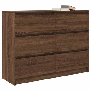 Sideboard καφέ δρυς 100x35x76 cm Κατασκευασμένο ξύλο