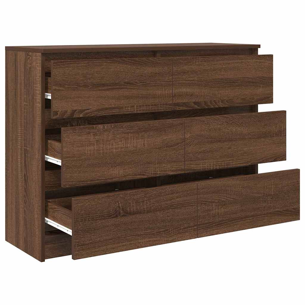 Sideboard καφέ δρυς 100x35x76 cm Κατασκευασμένο ξύλο