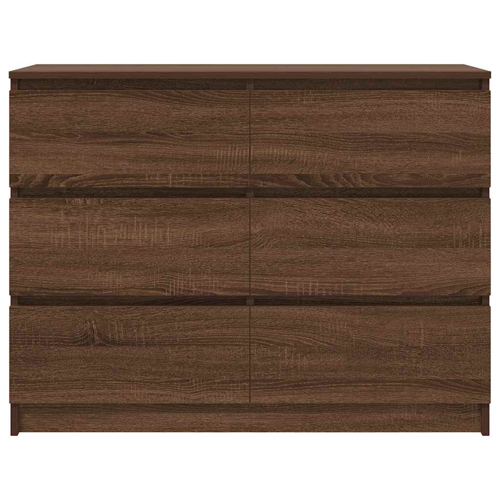 Sideboard καφέ δρυς 100x35x76 cm Κατασκευασμένο ξύλο