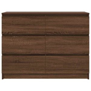 Sideboard καφέ δρυς 100x35x76 cm Κατασκευασμένο ξύλο