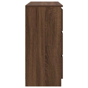 Sideboard καφέ δρυς 100x35x76 cm Κατασκευασμένο ξύλο