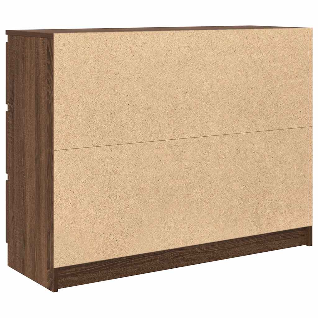 Sideboard καφέ δρυς 100x35x76 cm Κατασκευασμένο ξύλο