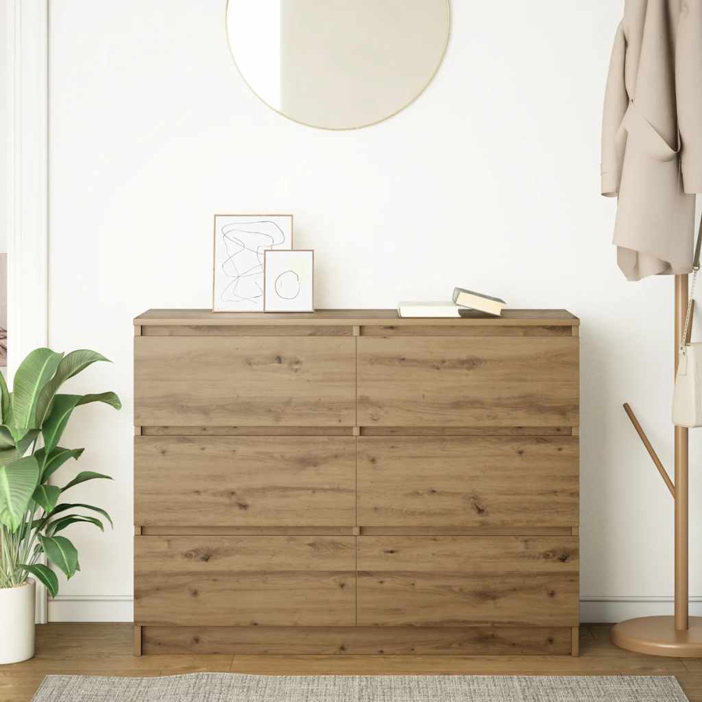 Sideboard Artisan Oak 100x35x76 cm Κατασκευασμένο ξύλο - Pakobazaar
