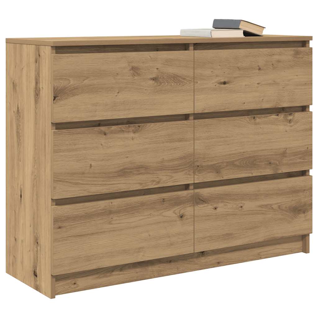 Sideboard Artisan Oak 100x35x76 cm Κατασκευασμένο ξύλο - Pakobazaar
