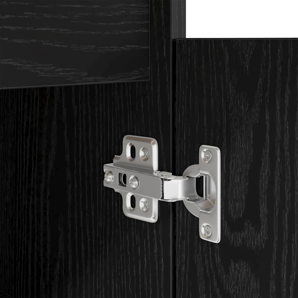 Γραφείο με ράφι Μαύρη δρυς 140 x 49 x 76 εκ. Επεξεργασμένο ξύλο