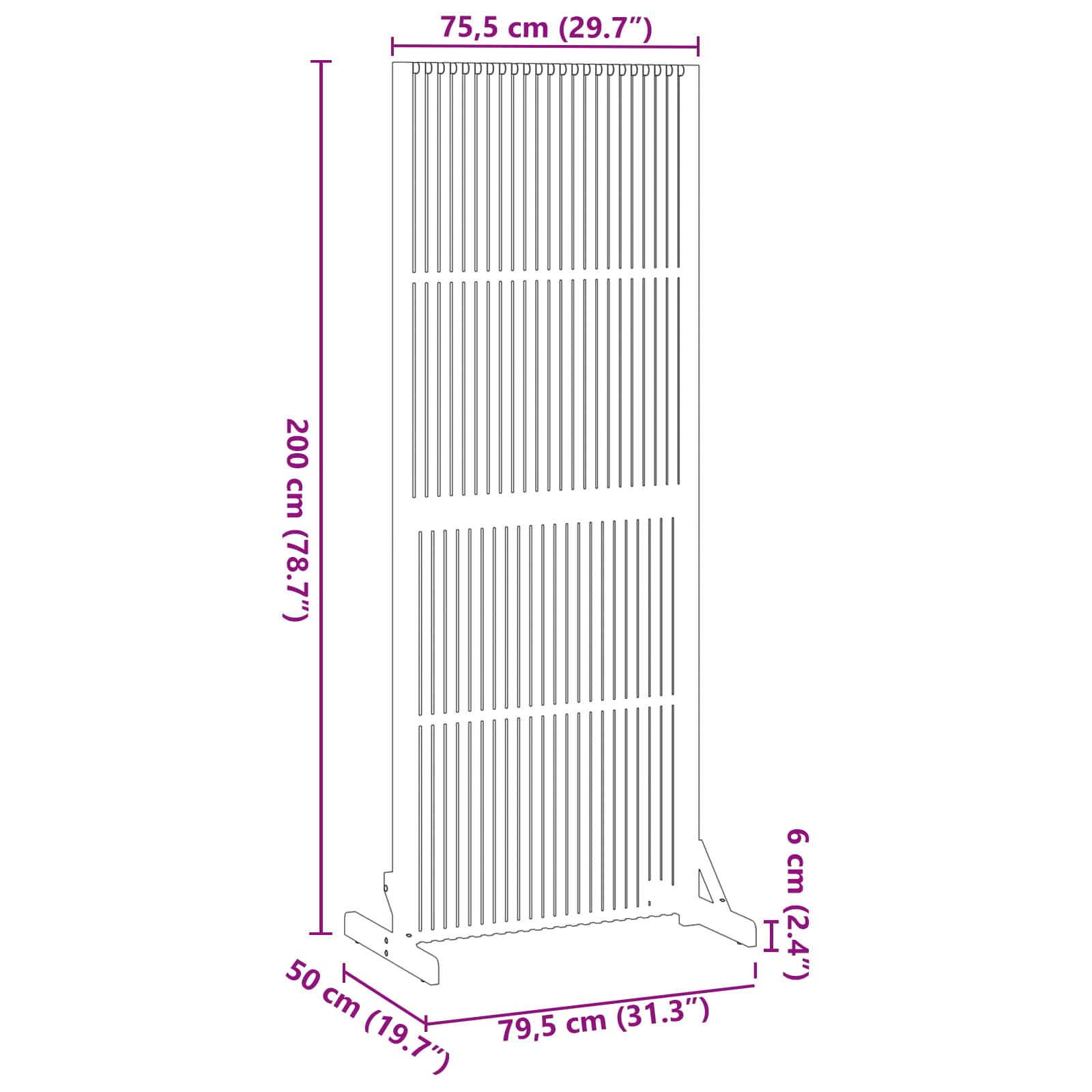 Οθόνη Ιδιωτικότητας Καφέ 79,5 x 50 x 200 εκ.