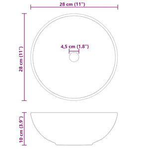 Νιπτήρας Κεραμικός Γυαλιστερός Μαύρος Ø28x10 εκ. - Pakobazaar