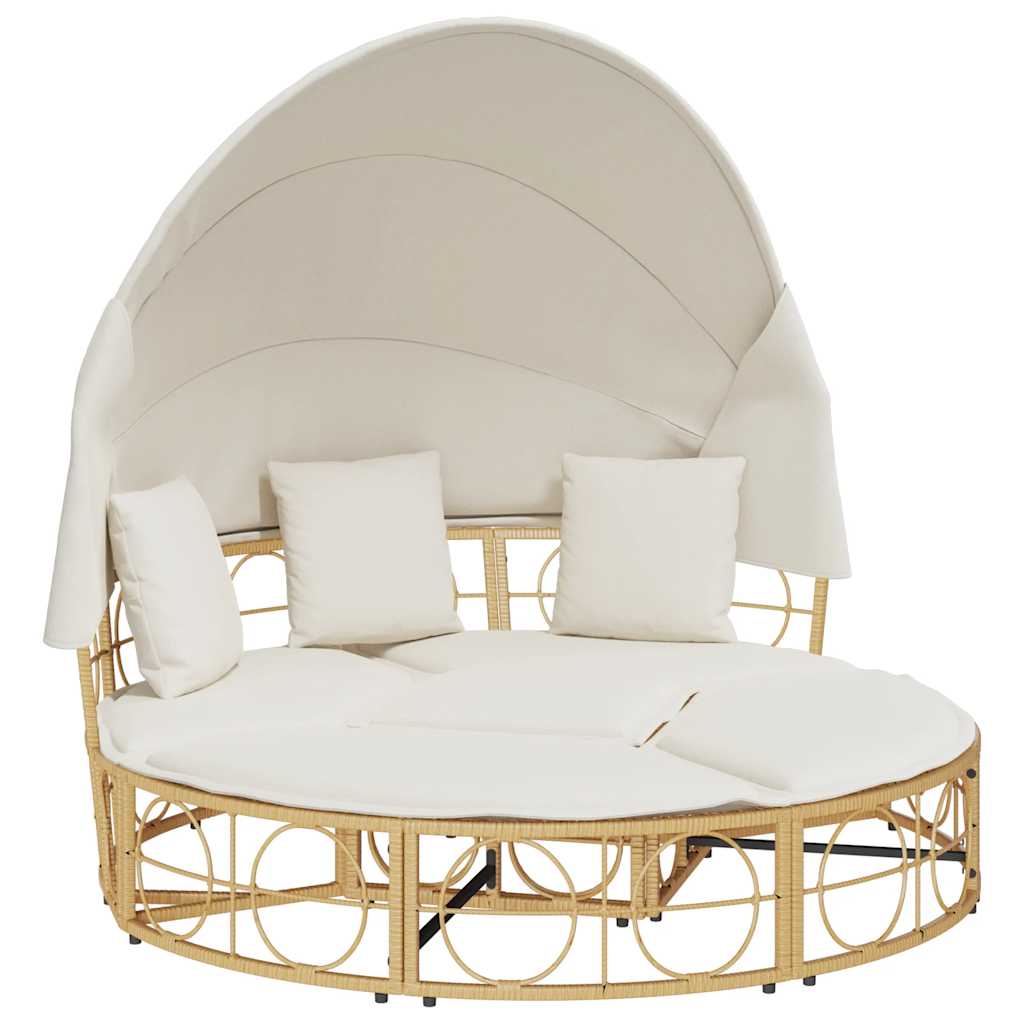 Εξωτερική Lounge κρεβάτι με θόλο και μαξιλάρια Poly Rattan