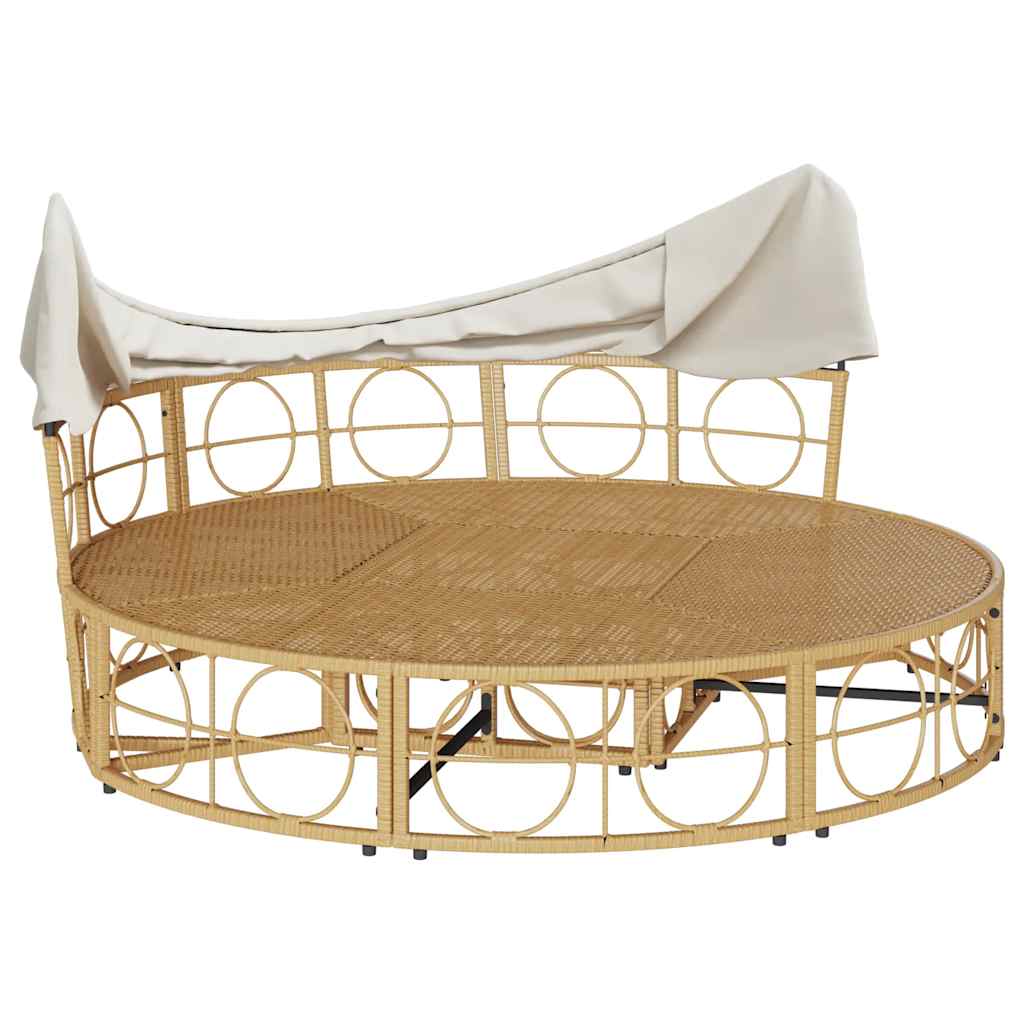 Εξωτερική Lounge κρεβάτι με θόλο και μαξιλάρια Poly Rattan